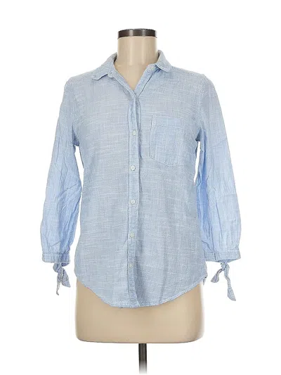 Pre-owned Abercrombie & Fitch 3/4 Sleeve Button Down Shirt In Blue