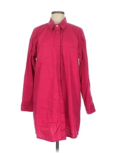 Pre-owned Abercrombie & Fitch 3/4 Sleeve Button Down Shirt In Burgundy