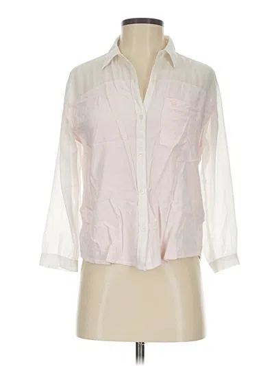 Pre-owned Abercrombie & Fitch 3/4 Sleeve Button Down Shirt In White