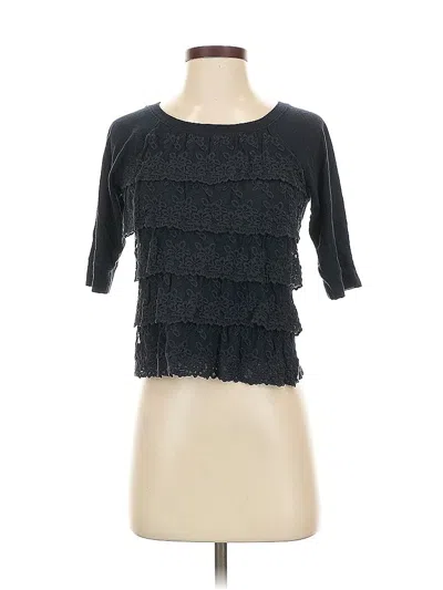 Pre-owned Abercrombie & Fitch 3/4 Sleeve Top Blue Ruffles Neckline Tops