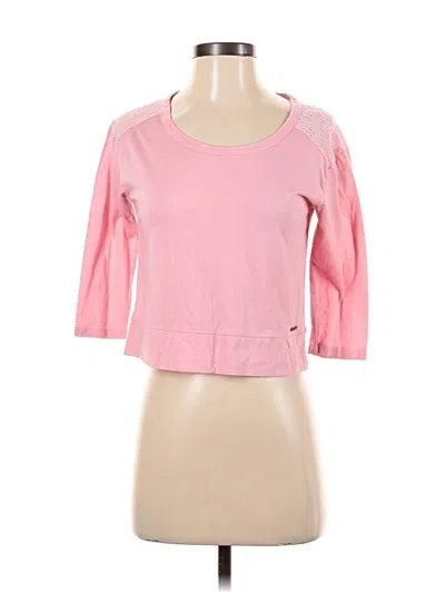 Pre-owned Abercrombie & Fitch 3/4 Sleeve Top Pink Boatneck Tops