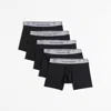 Abercrombie & Fitch 5" 5-pack A&f Performance Boxer Briefs In Black