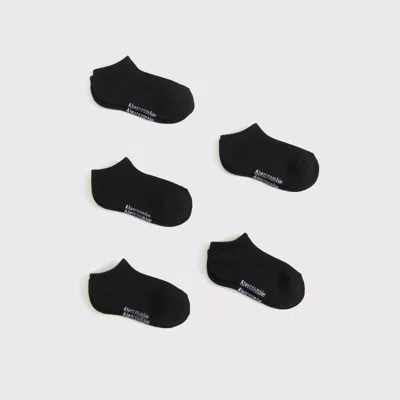 Abercrombie & Fitch Kids' 5-pack Ankle Socks In Black