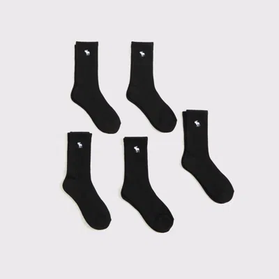 Abercrombie & Fitch Kids' 5-pack Calf Socks In Black