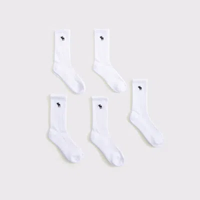 Abercrombie & Fitch Kids' 5-pack Calf Socks In White