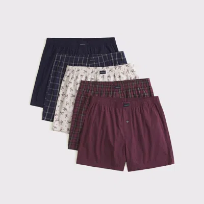 Abercrombie & Fitch 5-pack Woven Logo Boxers In Multi