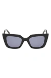 Abercrombie & Fitch 51mm Cat Eye Sunglasses In Black