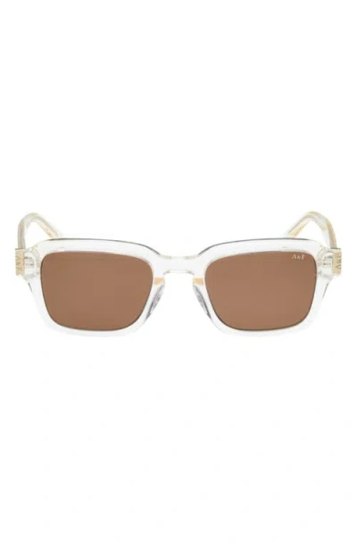 Abercrombie & Fitch 51mm Round Sunglasses In Crystal/other/brown