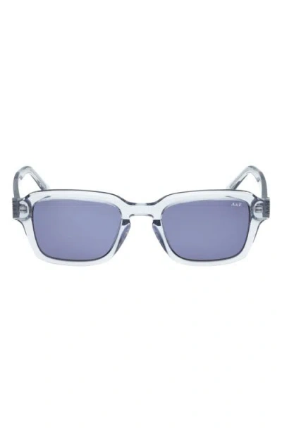 Abercrombie & Fitch 51mm Round Sunglasses In Shiny Blue/blue