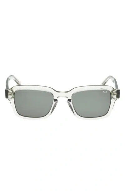 Abercrombie & Fitch 51mm Round Sunglasses In Shiny Dark Green/green