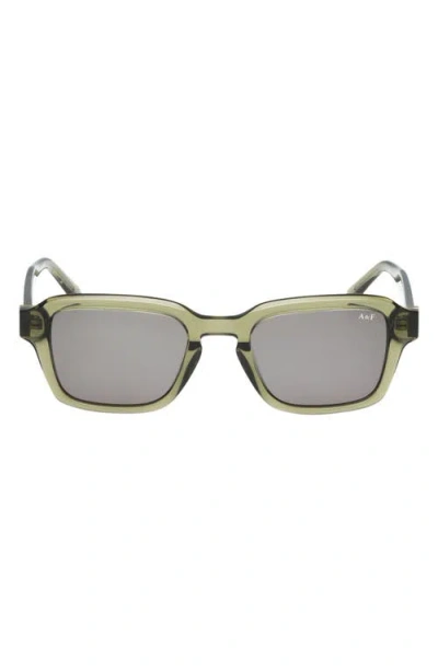 Abercrombie & Fitch 51mm Round Sunglasses In Shiny Light Green/green