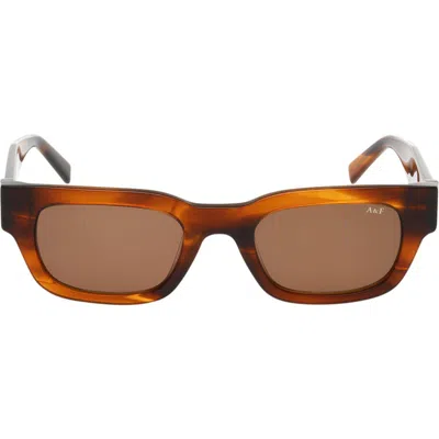 Abercrombie & Fitch 51mm Square Sunglasses In Coloured Horn/brown