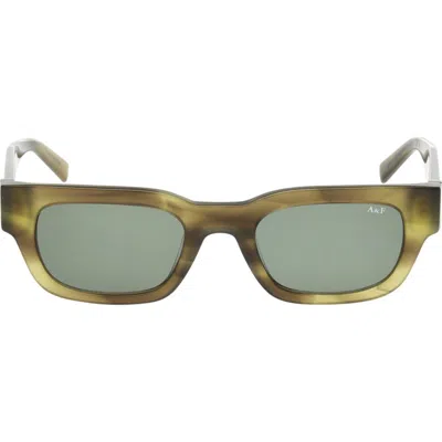 Abercrombie & Fitch 51mm Square Sunglasses In Green Horn/green