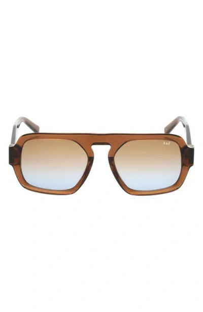 Abercrombie & Fitch 53mm Gradient Navigator Sunglasses In Brown