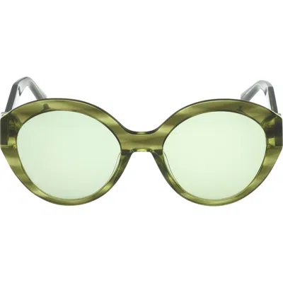 Abercrombie & Fitch 54mm Round Sunglasses In Green