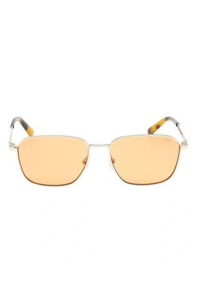 Abercrombie & Fitch 56mm Round Sunglasses In Gold/bordeaux