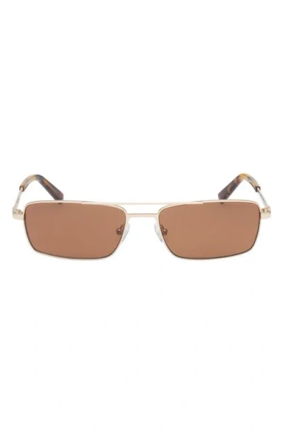 Abercrombie & Fitch 57mm Square Sunglasses In Gold