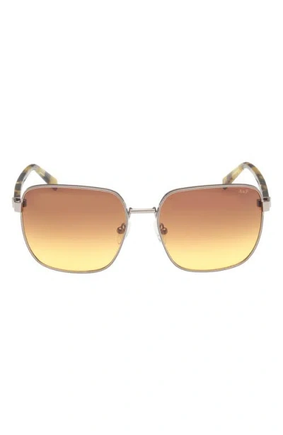 Abercrombie & Fitch 58mm Gradient Square Sunglasses In Brown