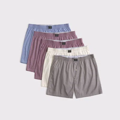 Abercrombie & Fitch 5-pack Woven Logo Boxers In Multi