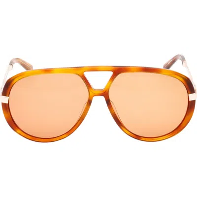 Abercrombie & Fitch 60mm Pilot Sunglasses In Brown