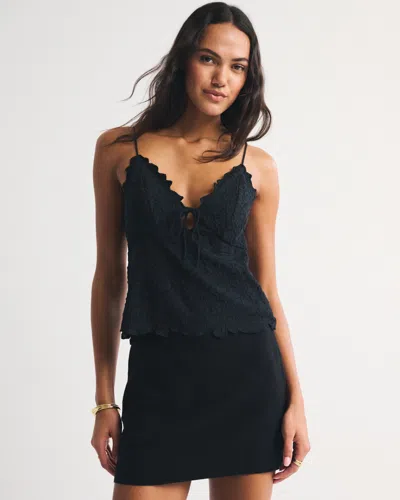 Abercrombie & Fitch A&f Bella Bra-free Tie-front Cami In Black