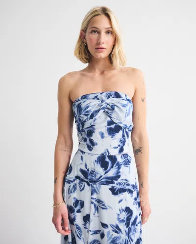 Abercrombie & Fitch A&f Bra-free 4-in-1 Convertible Scarf Set Top In Blue
