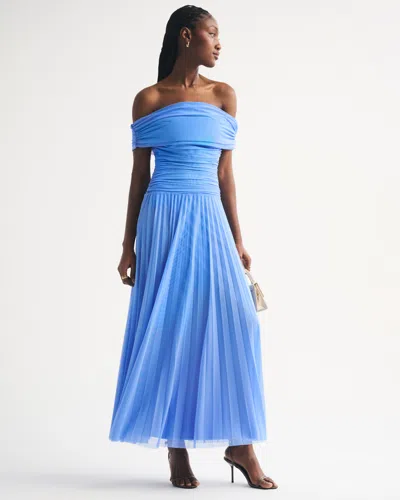 Abercrombie & Fitch A&f Bra-free Giselle Drop-waist Maxi Dress In Blue