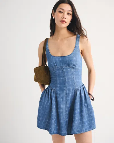 Abercrombie & Fitch A&f Bra-free Dylan Chambray Mini Dress In Medium Pattern