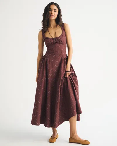 Abercrombie & Fitch A&f Bra-free Dylan Midi Dress In Brown