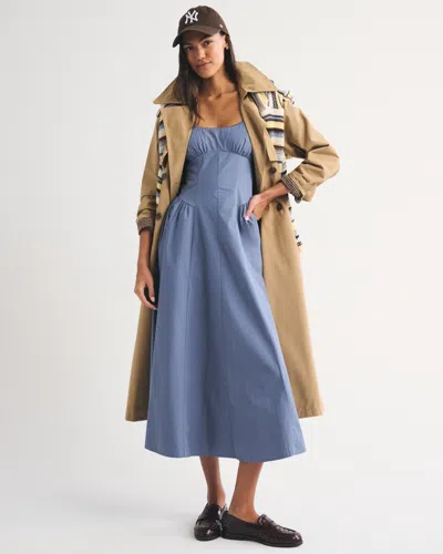 Abercrombie & Fitch A&f Bra-free Dylan Midi Dress In Blue
