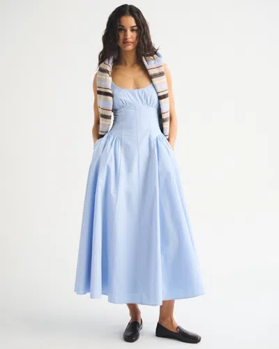 Abercrombie & Fitch A&f Bra-free Dylan Midi Dress In Blue