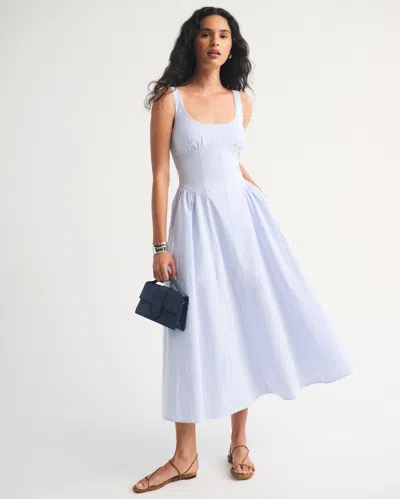 Abercrombie & Fitch A&f Bra-free Dylan Midi Dress In Blue
