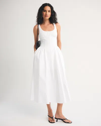 Abercrombie & Fitch A&f Bra-free Dylan Midi Dress In White