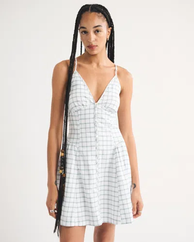 Abercrombie & Fitch A&f Bra-free Dylan V-neck Mini Dress In Blue