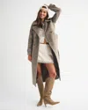 Abercrombie & Fitch A&f Carrie Wool-blend Trench Coat In Brown
