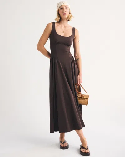 Abercrombie & Fitch A&f Dylan Bra-free Knit Midi Dress In Brown