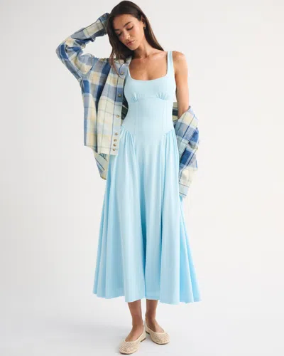Abercrombie & Fitch A&f Dylan Bra-free Knit Midi Dress In Blue