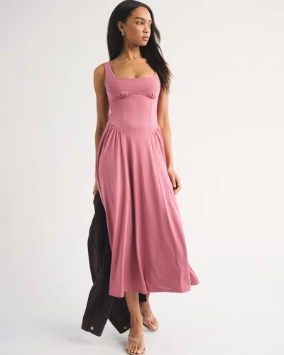 Abercrombie & Fitch A&f Dylan Bra-free Knit Midi Dress In Pink