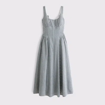 Abercrombie & Fitch A&f Dylan Bra-free Linen Midi Dress In Gray