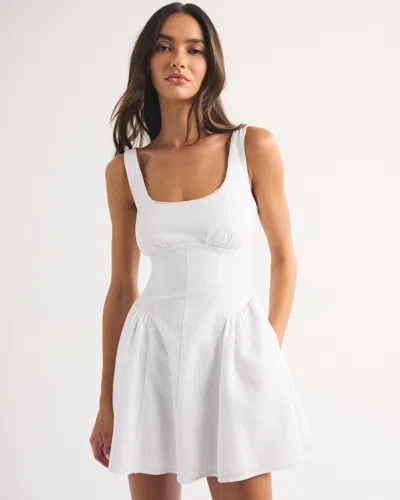 Abercrombie & Fitch A&f Dylan Bra-free Linen Mini Dress In White