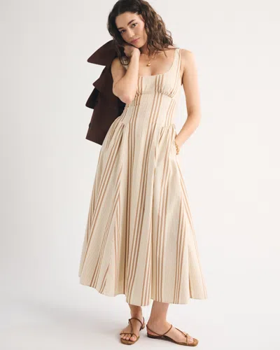 Abercrombie & Fitch A&f Dylan Bra-free Midi Dress In Brown