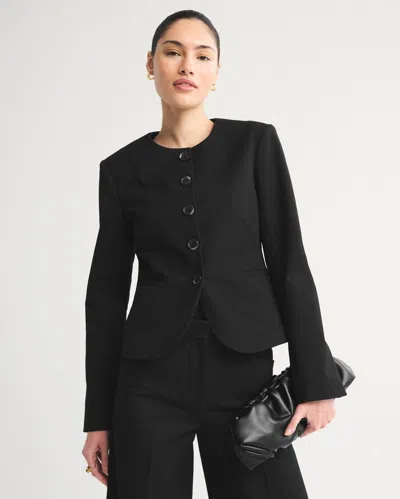 Abercrombie & Fitch A&f Forme Collarless Slim Blazer In Black