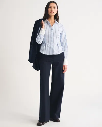 Abercrombie & Fitch A&f Forme Ultra Wide Leg Pant In Blue