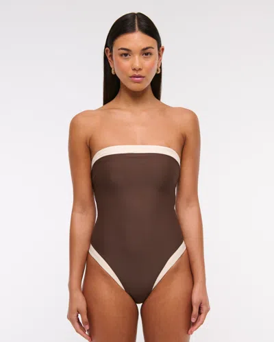 Abercrombie & Fitch A&f Marina One-piece Swimsuit In Brown