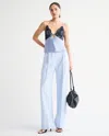 Abercrombie & Fitch A&f Sloane Tailored Wide Leg Pant In Blue