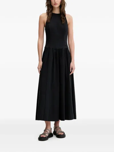 Abercrombie & Fitch A-line Halterneck Midi Dress In Black