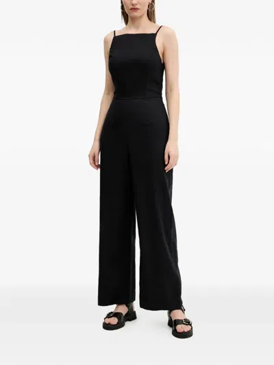 Abercrombie & Fitch Adjustable-strap Jumpsuit In Black
