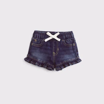 Abercrombie & Fitch Kids' Baby Embroidered Ruffle Denim Shorts In Blue