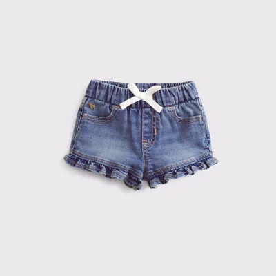 Abercrombie & Fitch Kids' Baby Embroidered Ruffle Denim Shorts In Blue