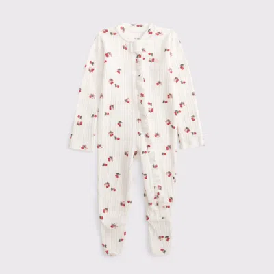 Abercrombie & Fitch Kids' Baby Essential Icon Footed Bodysuit In White